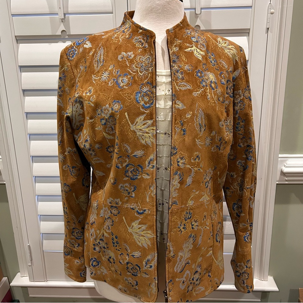 Pamela McCoy Suede Women's Jacket in Floral Print